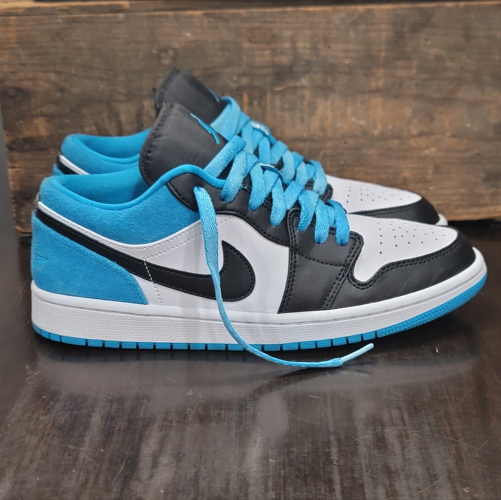 Nike Air Jordan 1 Low SE "Laser Blue" Mens 8 Wmns 9.5 Great Condition. - Picture 2 of 16